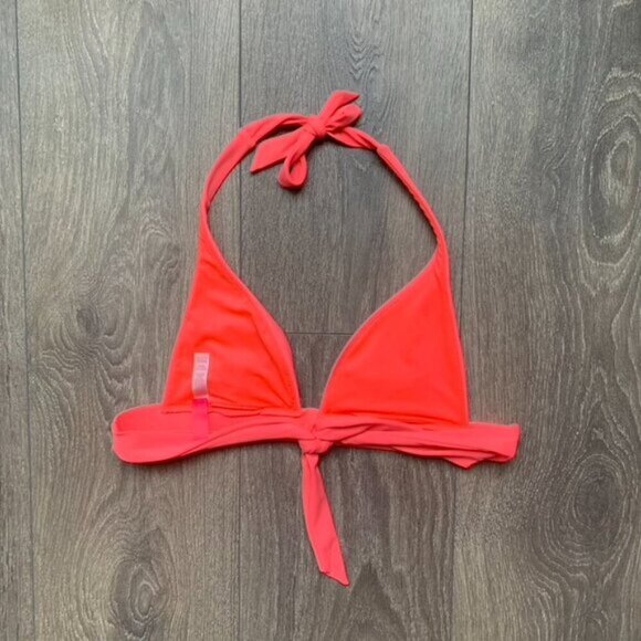 Victoria's Secret Triangle Bikini Top Halter tie Coral Pink Y2k 2000s Size XS - Picture 13 of 15